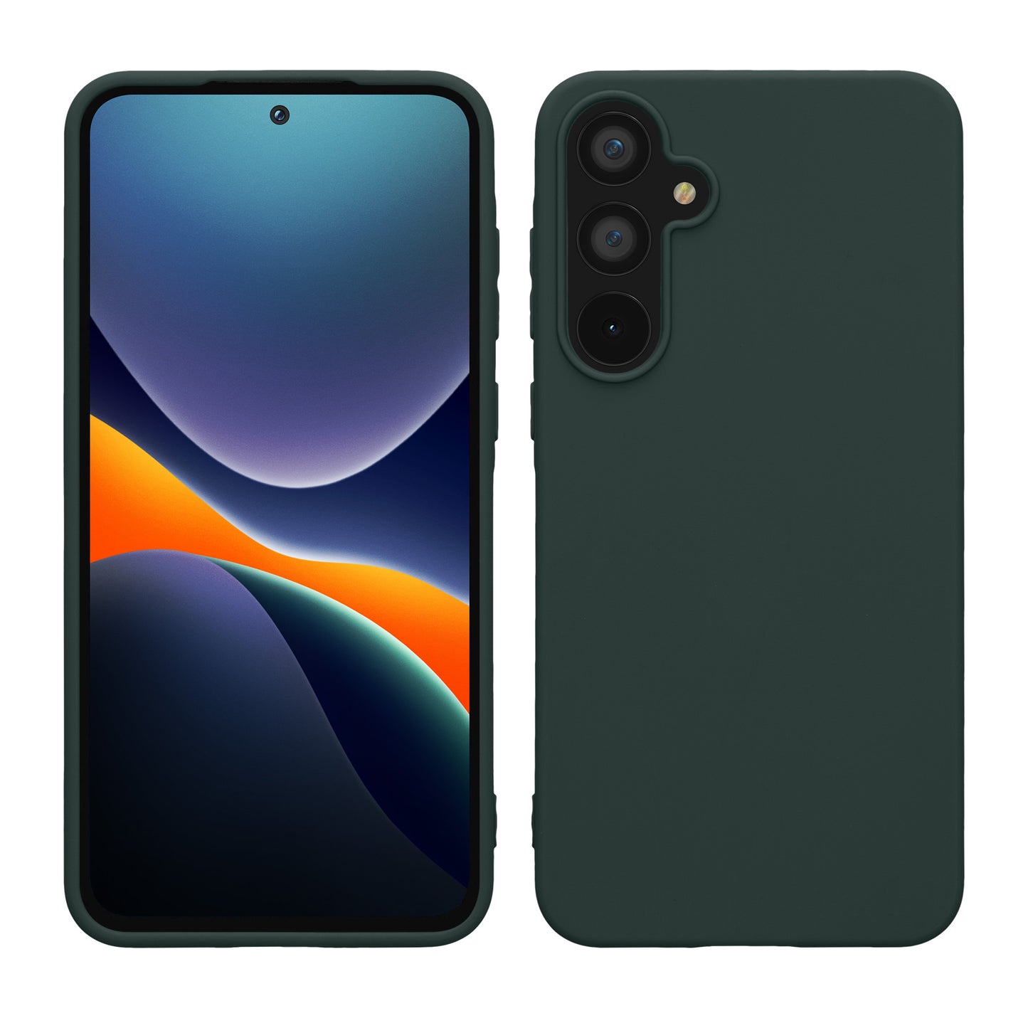 kwmobile Hülle kompatibel mit Samsung Galaxy A55 5G Hülle - weiches TPU Silikon Case - Cover geeignet für kabelloses Laden - Moosgrün Moosgrün  