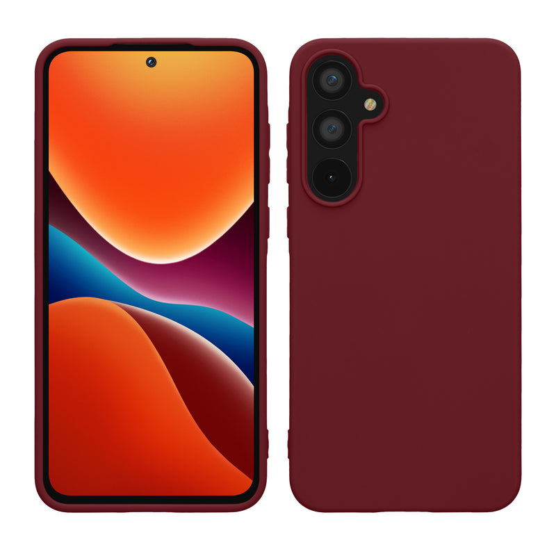 kwmobile Hülle kompatibel mit Samsung Galaxy A55 5G Hülle - weiches TPU Silikon Case - Cover geeignet für kabelloses Laden - Bordeaux Violett Bordeaux Violett  