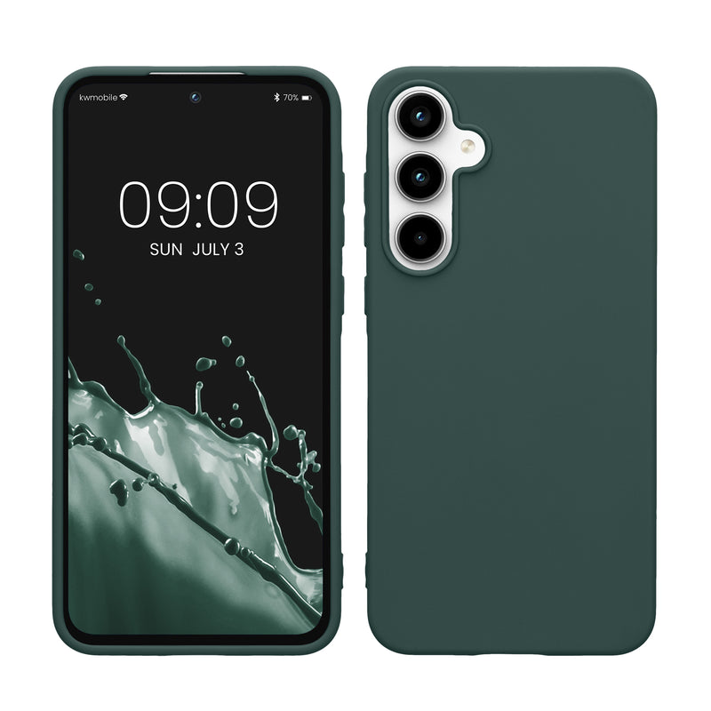 kwmobile Hülle kompatibel mit Samsung Galaxy A55 5G Hülle - weiches TPU Silikon Case - Cover geeignet für kabelloses Laden - Blaugrün Blaugrün  
