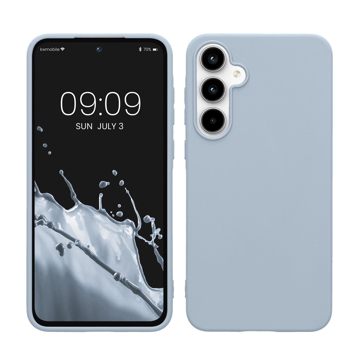 kwmobile Hülle kompatibel mit Samsung Galaxy A55 5G Hülle - weiches TPU Silikon Case - Cover geeignet für kabelloses Laden - Hellblau matt Hellblau matt  