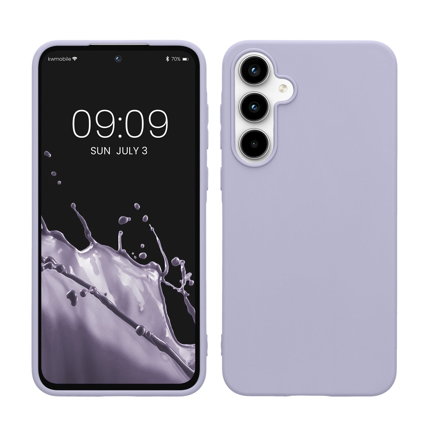 kwmobile Hülle kompatibel mit Samsung Galaxy A55 5G Hülle - weiches TPU Silikon Case - Cover geeignet für kabelloses Laden - Pastell Lavendel Pastell Lavendel  