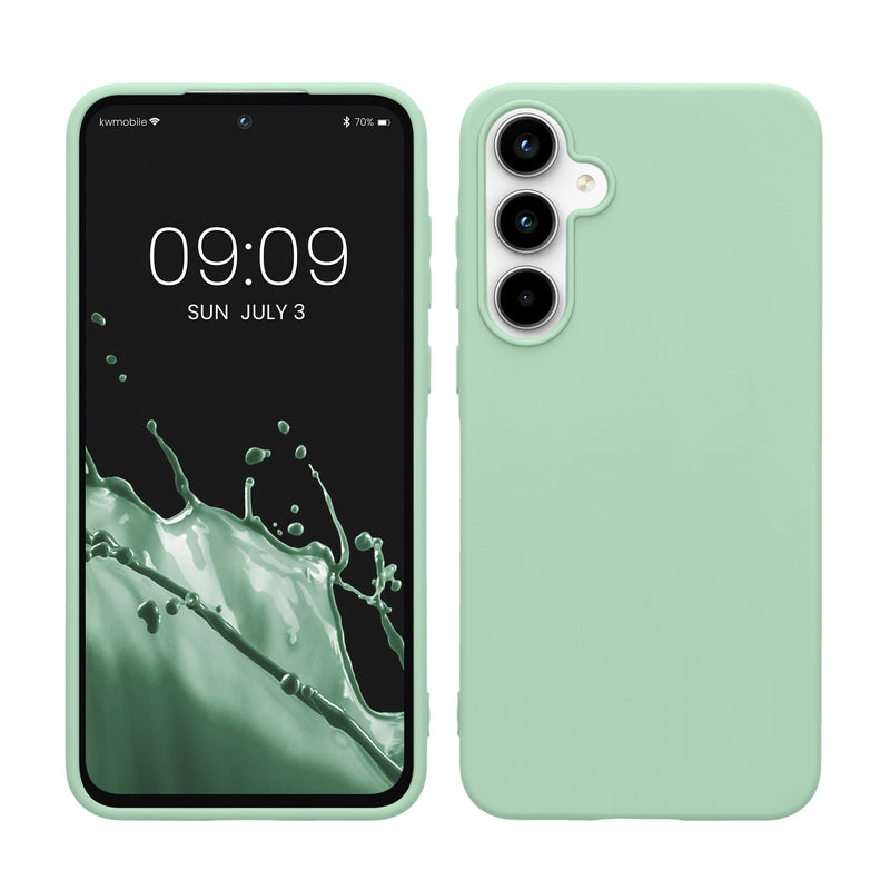 kwmobile Hülle kompatibel mit Samsung Galaxy A55 5G Hülle - weiches TPU Silikon Case - Cover geeignet für kabelloses Laden - Mintgrün matt Mintgrün matt  