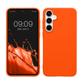 kwmobile Hülle kompatibel mit Samsung Galaxy A55 5G Hülle - weiches TPU Silikon Case - Cover geeignet für kabelloses Laden - Neon Orange Neon Orange  