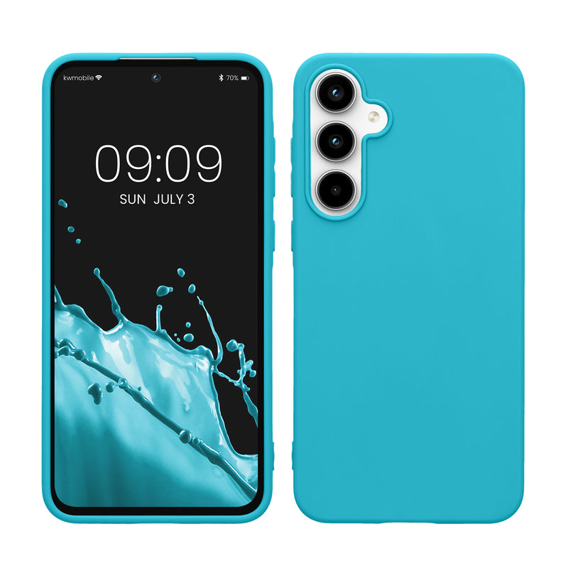 kwmobile Hülle kompatibel mit Samsung Galaxy A55 5G Hülle - weiches TPU Silikon Case - Cover geeignet für kabelloses Laden - Cool Glacier Cool Glacier  