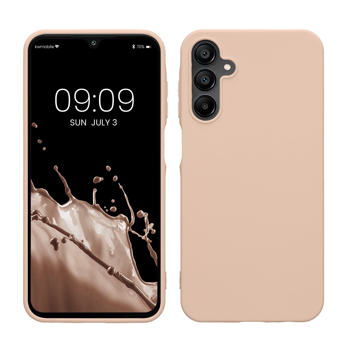 kwmobile Hülle kompatibel mit Samsung Galaxy A15 5G Hülle - weiches TPU Silikon Case - Cover geeignet für kabelloses Laden - Coconut Swirl Coconut Swirl  