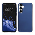 kwmobile Case kompatibel mit Samsung Galaxy A55 5G Hülle - Schutzhülle aus Silikon metallisch schimmernd - Handyhülle Metallic Blau Metallic Blau  