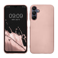 kwmobile Case kompatibel mit Samsung Galaxy A15 5G Hülle - Schutzhülle aus Silikon metallisch schimmernd - Handyhülle Metallic Rosegold Metallic Rosegold  