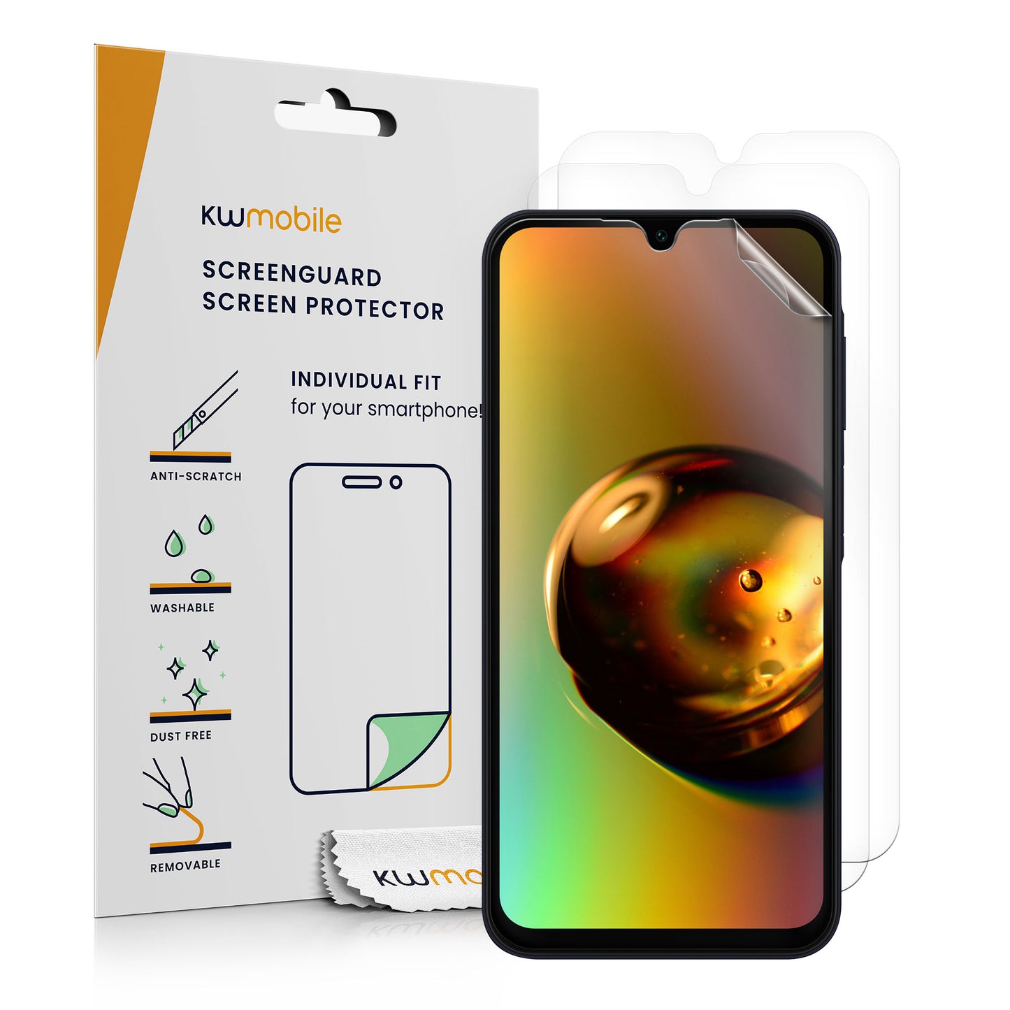 kwmobile 3x Displayschutzfolie kompatibel mit Samsung Galaxy A15 5G Folie - klare Schutzfolien Set in transparent Transparent  