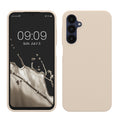 kwmobile Hülle kompatibel mit Samsung Galaxy A25 Hülle - Silikon Handy Case - Handyhülle weiche Oberfläche - kabelloses Laden - Creme matt Creme matt  