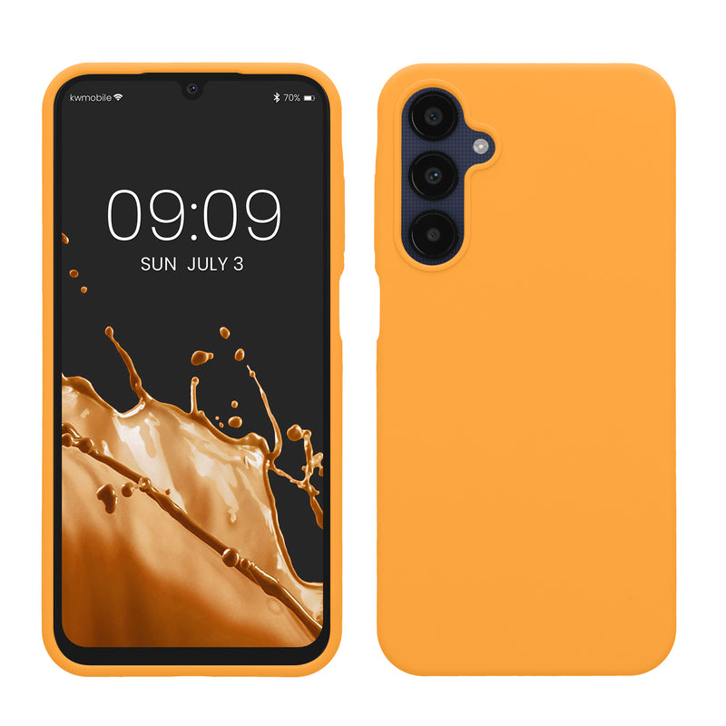 kwmobile Hülle kompatibel mit Samsung Galaxy A25 Hülle - Silikon Handy Case - Handyhülle weiche Oberfläche - kabelloses Laden - Fruity Orange Fruity Orange  