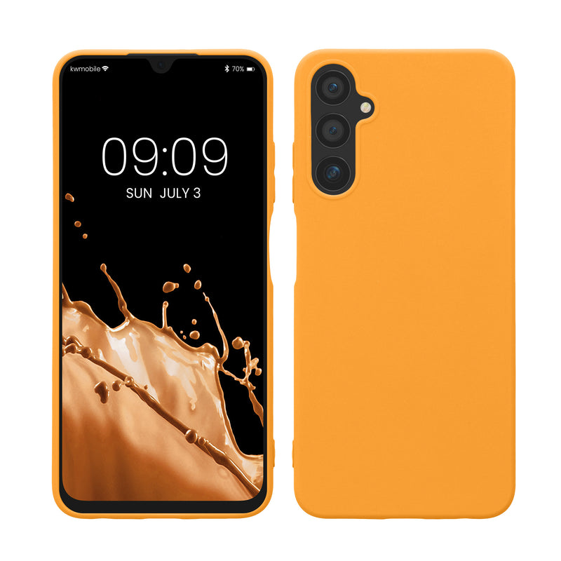 kwmobile Hülle kompatibel mit Samsung Galaxy A05s Hülle - weiches TPU Silikon Case - Cover geeignet für kabelloses Laden - Fruity Orange Fruity Orange  