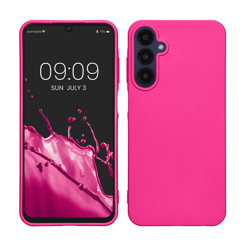 kwmobile Case kompatibel mit Samsung Galaxy A25 Hülle - Schutzhülle aus Silikon metallisch schimmernd - Handyhülle Metallic Pink Metallic Pink  