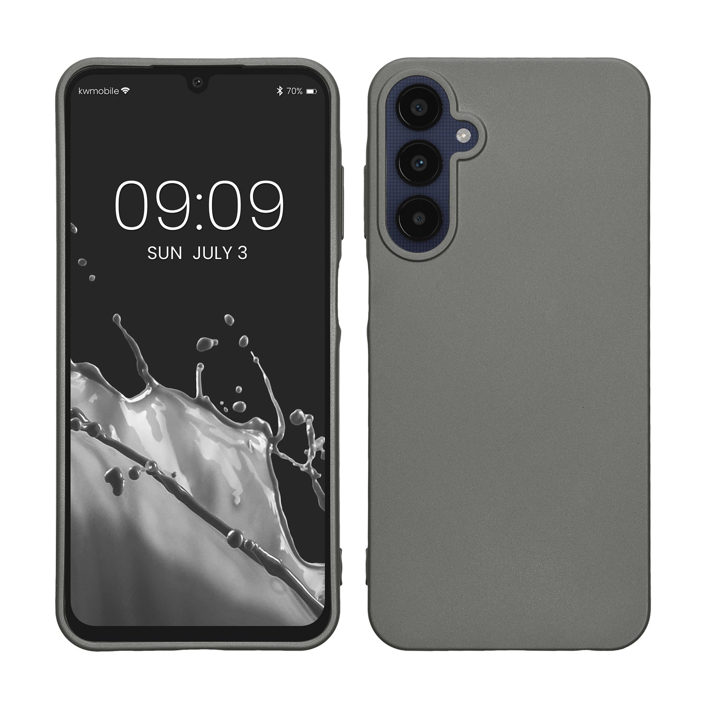 kwmobile Case kompatibel mit Samsung Galaxy A25 Hülle - Schutzhülle aus Silikon metallisch schimmernd - Handyhülle Metallic Grau Metallic Grau  