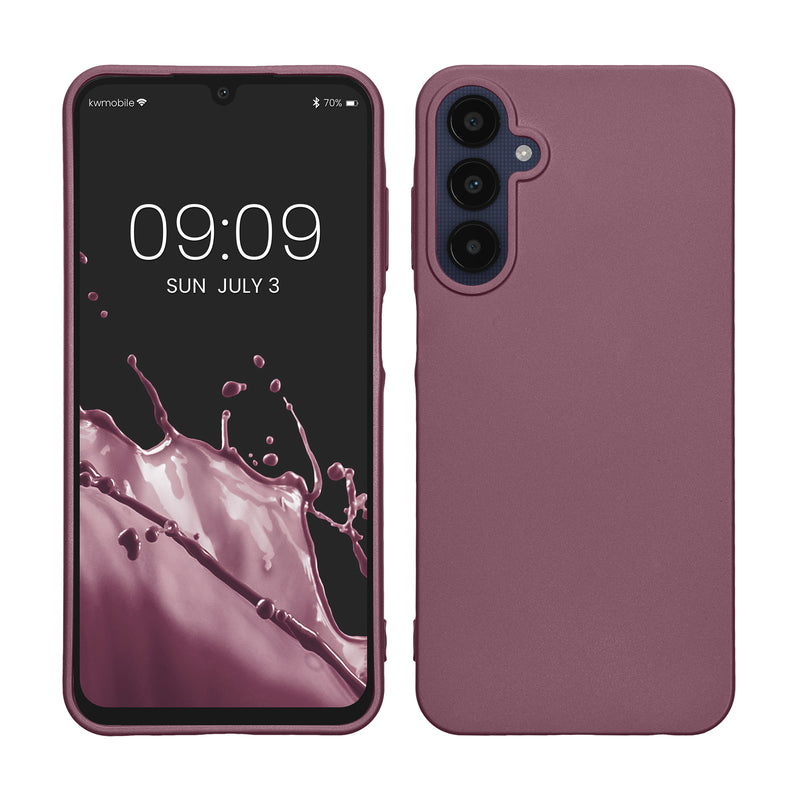 kwmobile Case kompatibel mit Samsung Galaxy A25 Hülle - Schutzhülle aus Silikon metallisch schimmernd - Handyhülle Metallic Lavendel Metallic Lavendel  