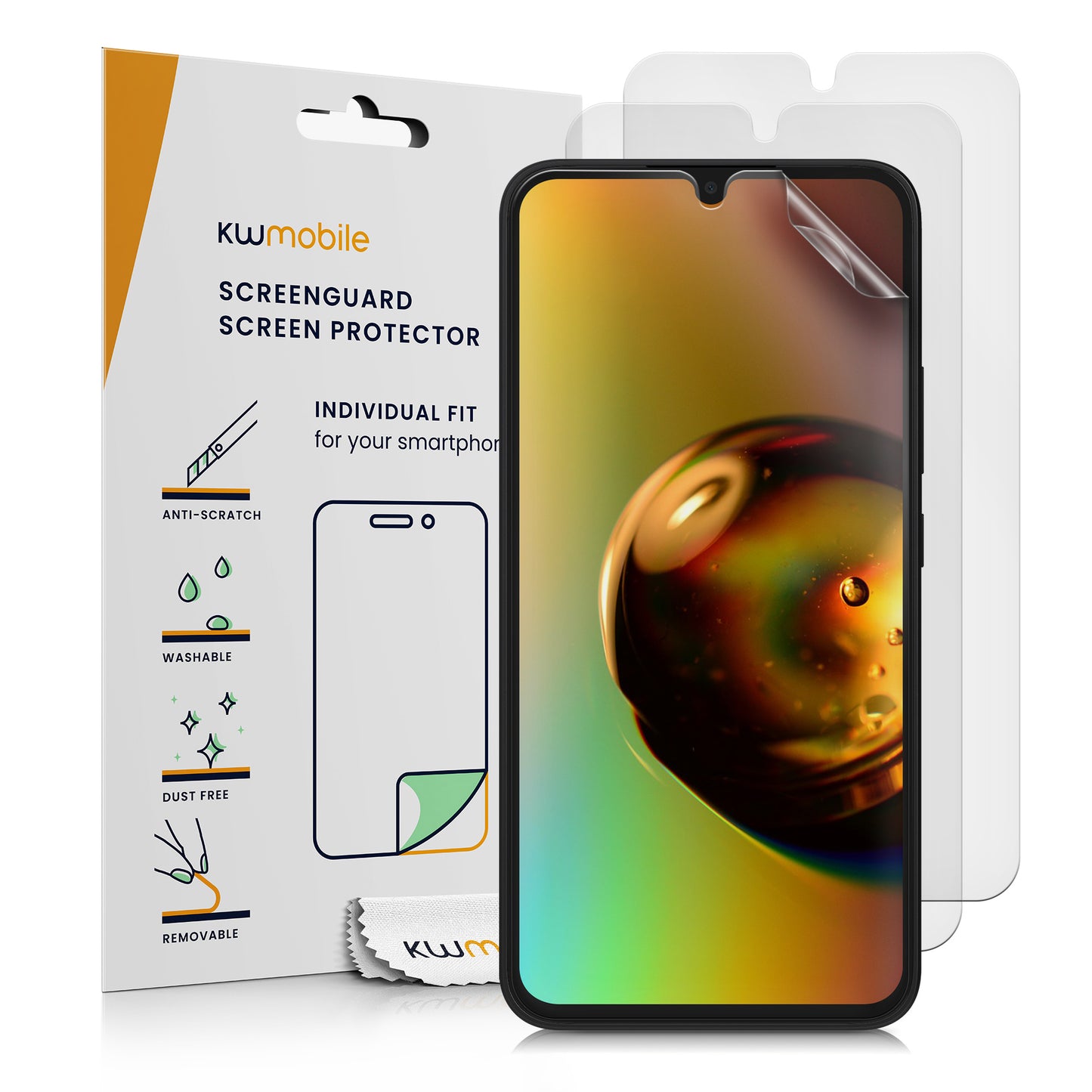kwmobile 3x Folie matt kompatibel mit Samsung Galaxy A34 5G - Displayschutzfolie Schutzfolie - Displayschutz Displayfolie entspiegelt Matt Transparent  