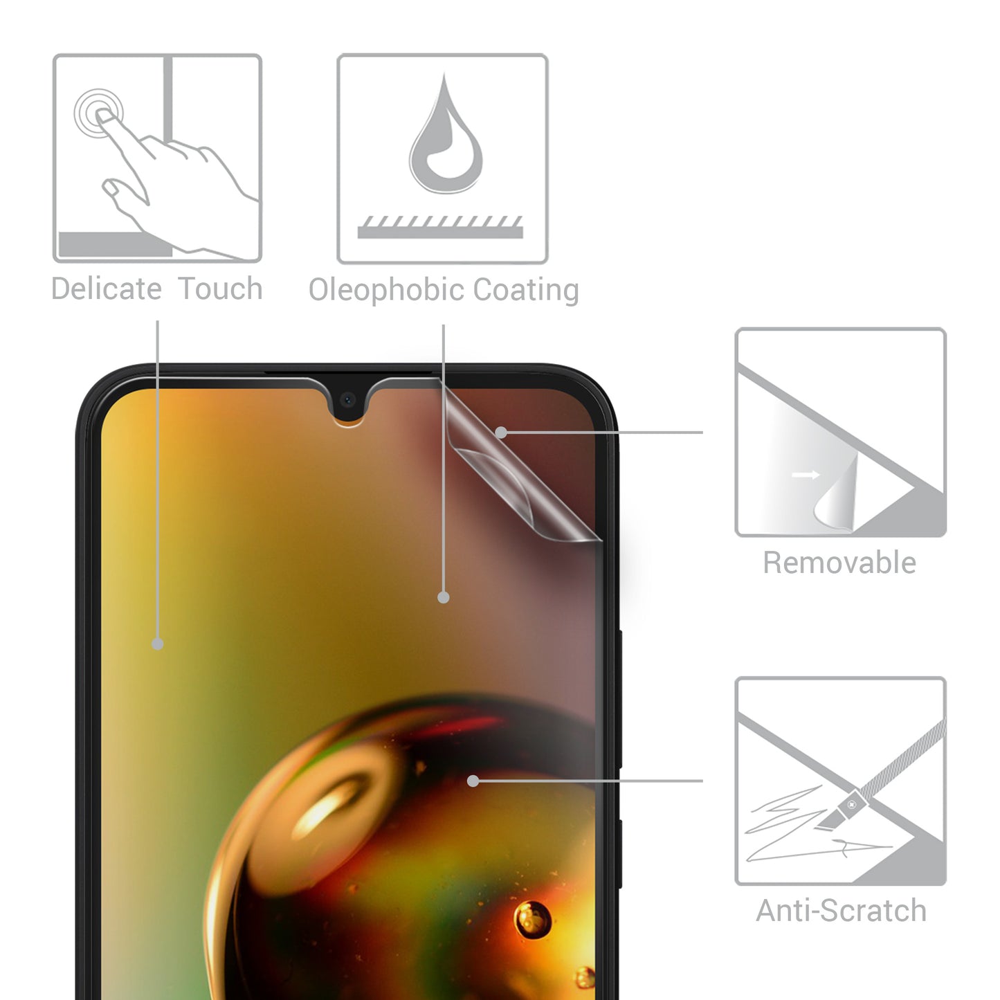 3x Matte Screen Protector compatible with Samsung Galaxy A34 5G