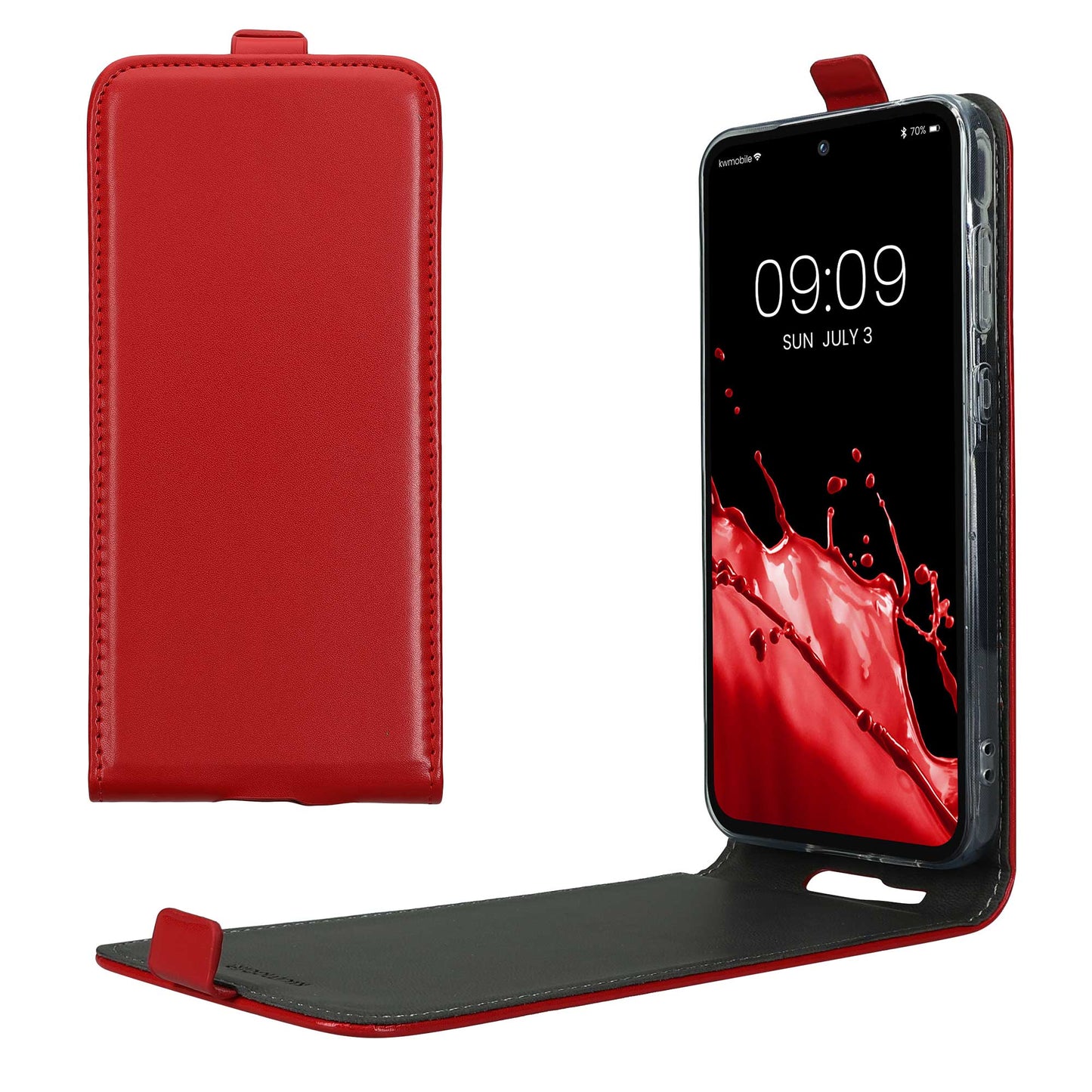 kwmobile Schutzhülle kompatibel mit Samsung Galaxy A55 5G - Hülle Handy - Flip Case Handyhülle Dunkelrot Dunkelrot  