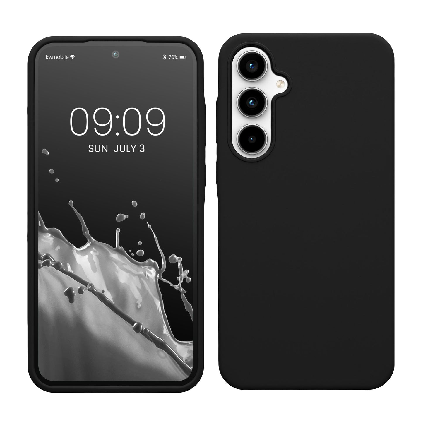 kwmobile Hülle kompatibel mit Samsung Galaxy A35 Hülle - Silikon Handy Case - Handyhülle weiche Oberfläche - kabelloses Laden - Schwarz Schwarz  