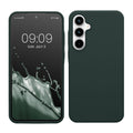 kwmobile Hülle kompatibel mit Samsung Galaxy A35 Hülle - Silikon Handy Case - Handyhülle weiche Oberfläche - kabelloses Laden - Moosgrün Moosgrün  