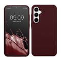 kwmobile Hülle kompatibel mit Samsung Galaxy A35 Hülle - Silikon Handy Case - Handyhülle weiche Oberfläche - kabelloses Laden - Bordeaux Violett Bordeaux Violett  