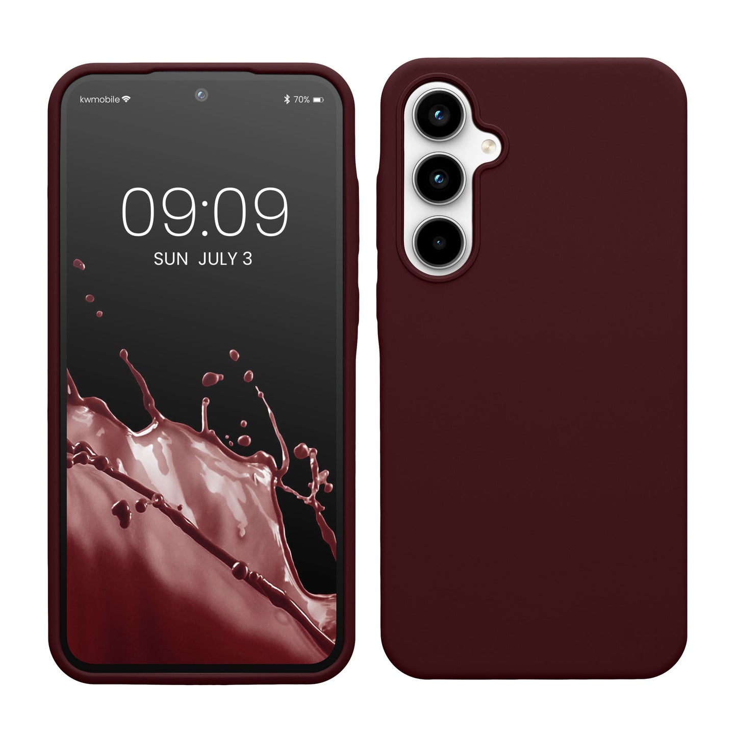 kwmobile Hülle kompatibel mit Samsung Galaxy A35 Hülle - Silikon Handy Case - Handyhülle weiche Oberfläche - kabelloses Laden - Bordeaux Violett Bordeaux Violett  