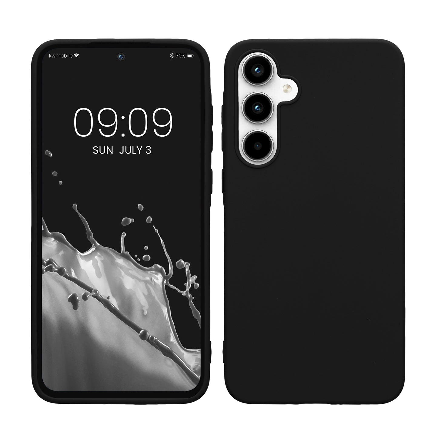 kwmobile Hülle kompatibel mit Samsung Galaxy A35 Hülle - weiches TPU Silikon Case - Cover geeignet für kabelloses Laden - Schwarz Schwarz  