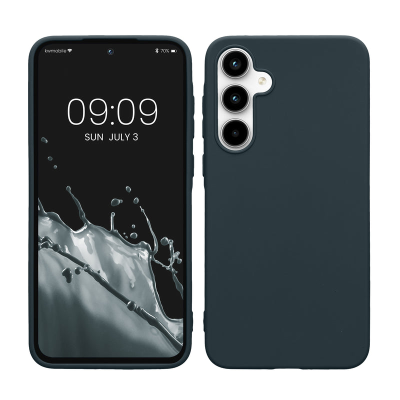 kwmobile Hülle kompatibel mit Samsung Galaxy A35 Hülle - weiches TPU Silikon Case - Cover geeignet für kabelloses Laden - Dunkler Schiefer Dunkler Schiefer  