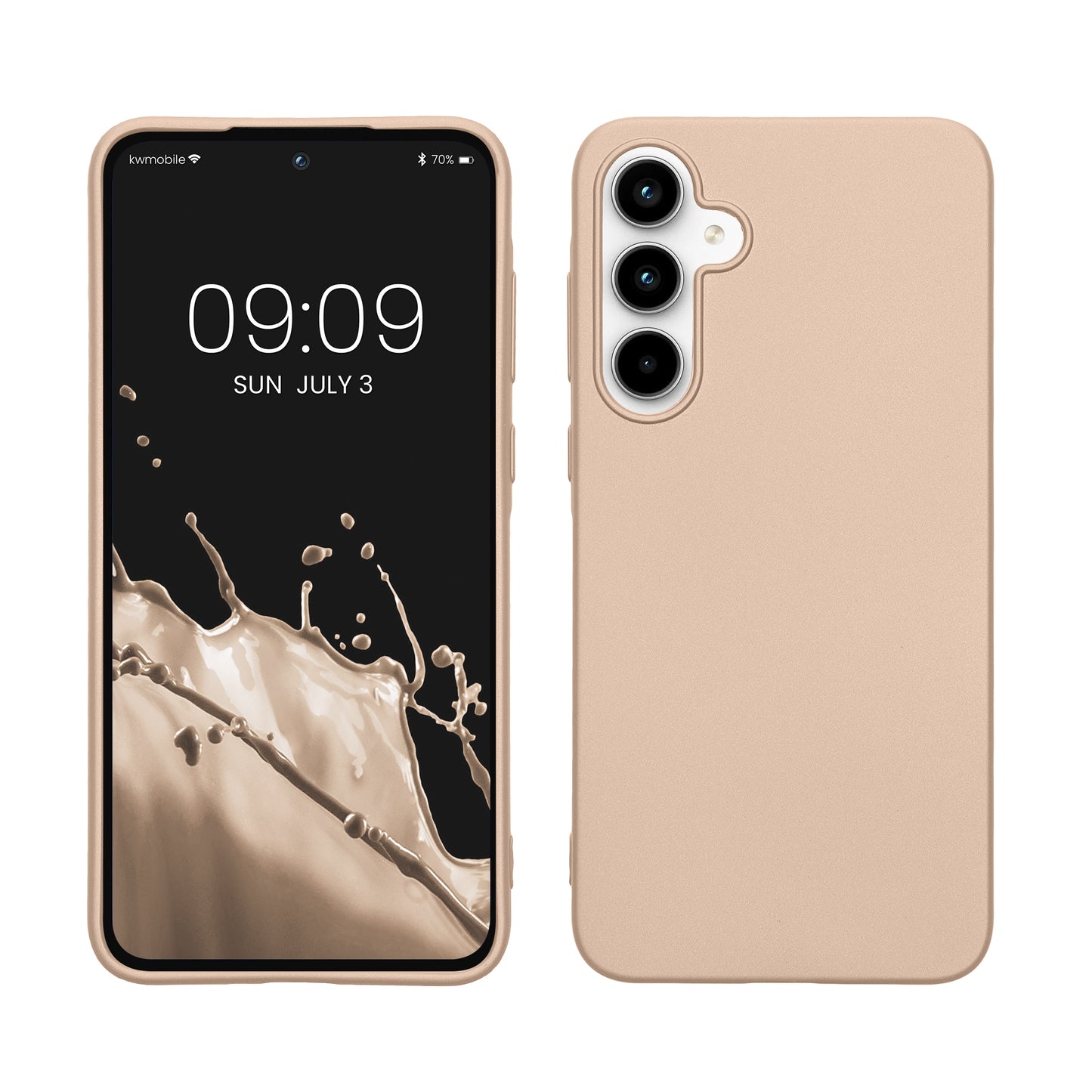kwmobile Case kompatibel mit Samsung Galaxy A35 Hülle - Schutzhülle aus Silikon metallisch schimmernd - Handyhülle Metallic Gold Metallic Gold  