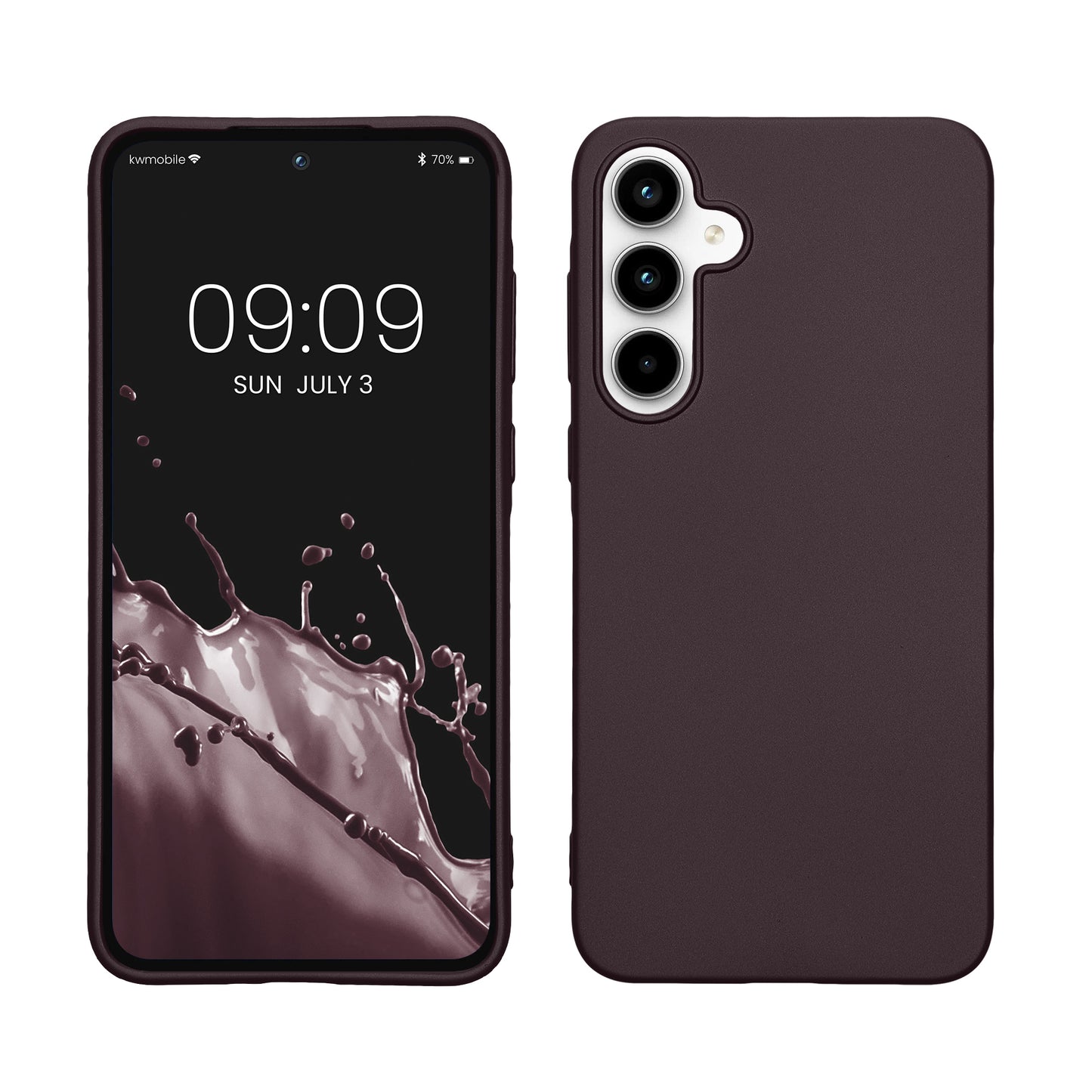 kwmobile Case kompatibel mit Samsung Galaxy A35 Hülle - Schutzhülle aus Silikon metallisch schimmernd - Handyhülle Metallic Brombeere Metallic Brombeere  