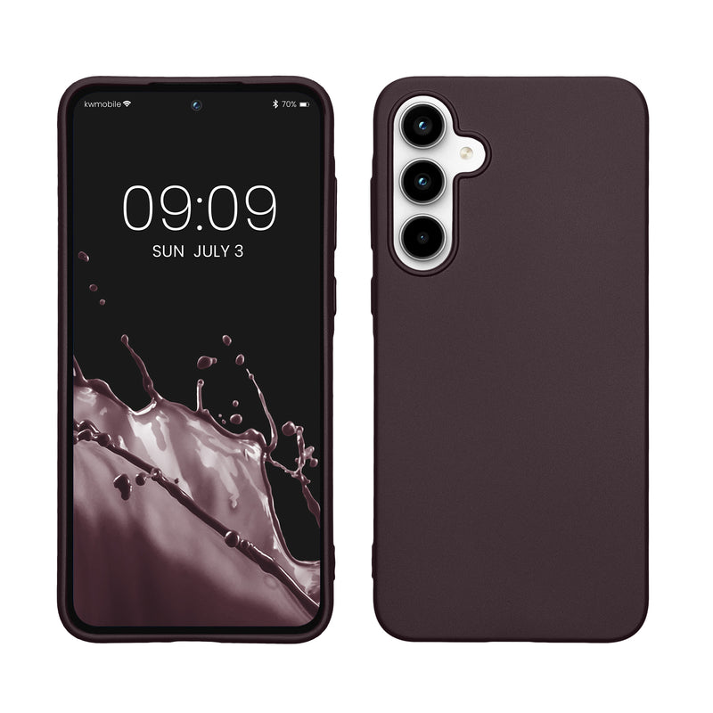 kwmobile Case kompatibel mit Samsung Galaxy A35 Hülle - Schutzhülle aus Silikon metallisch schimmernd - Handyhülle Metallic Brombeere Metallic Brombeere  