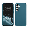 kwmobile Case kompatibel mit Samsung Galaxy A35 Hülle - Schutzhülle aus Silikon metallisch schimmernd - Handyhülle Metallic Karibikblau Metallic Karibikblau  