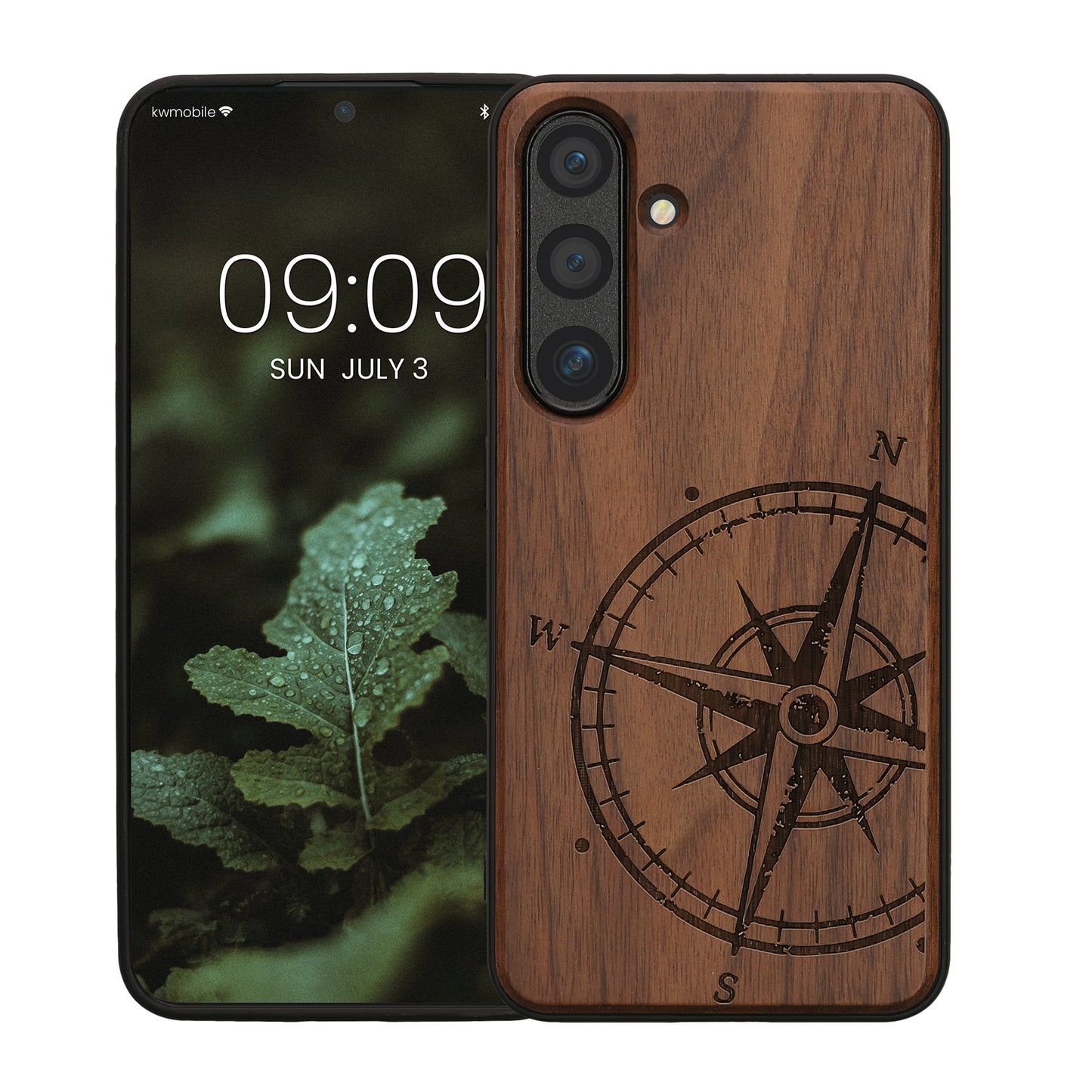 kwmobile Case Compatible with Samsung Galaxy S24 - Cover - Phone Case - TPU Phone Cover Compass Vintage