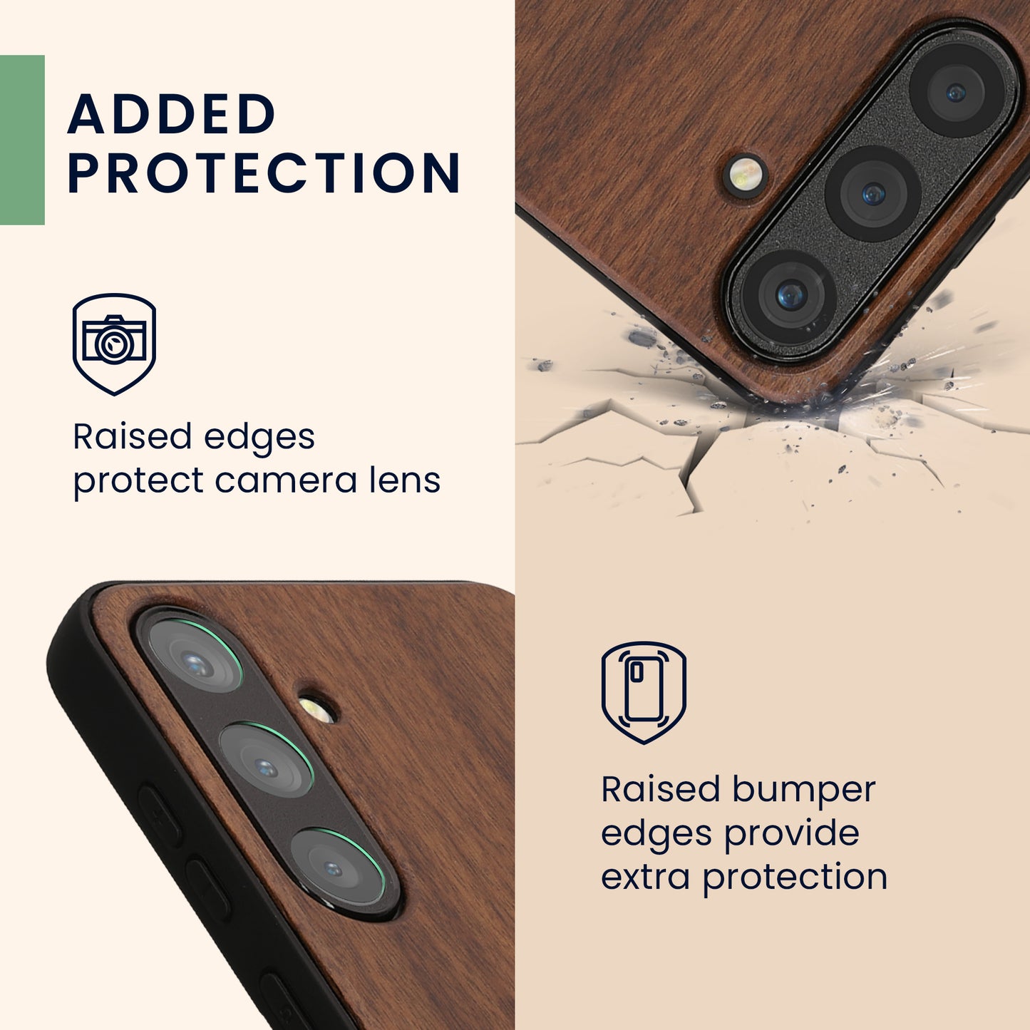 Wooden Case with TPU Bumper for Samsung Galaxy S24 Plus Wood