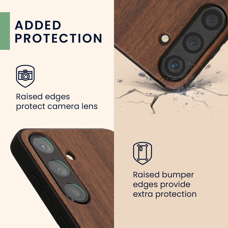Wooden Case with TPU Bumper for Samsung Galaxy S24 Plus Wood