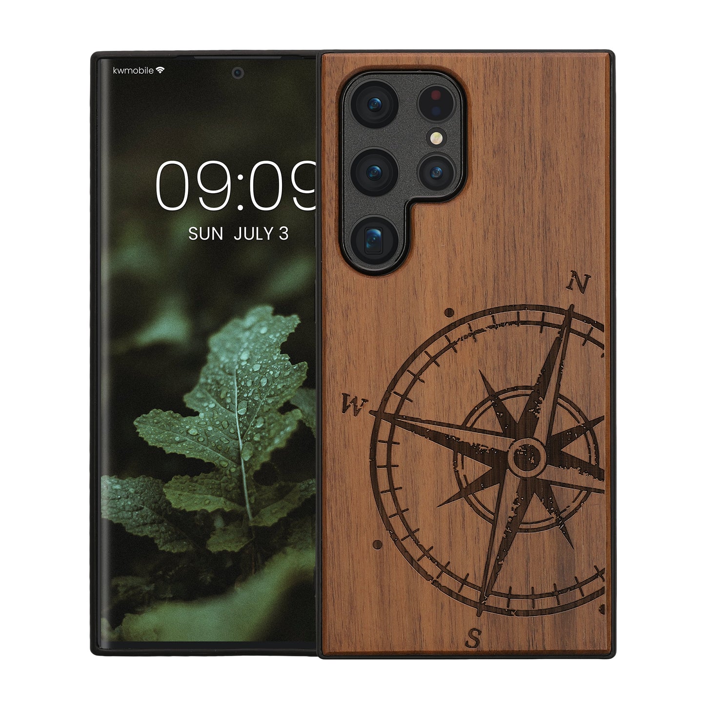 kwmobile Case Compatible with Samsung Galaxy S24 Ultra Phone Cover TPU Phone Case Compass Vintage