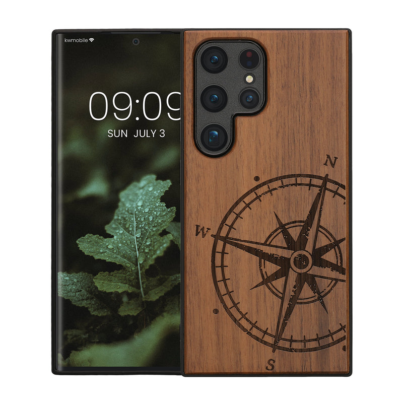 kwmobile Case Compatible with Samsung Galaxy S24 Ultra Phone Cover TPU Phone Case Compass Vintage