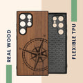 kwmobile Case Compatible with Samsung Galaxy S24 Ultra Phone Cover TPU Phone Case Compass Vintage