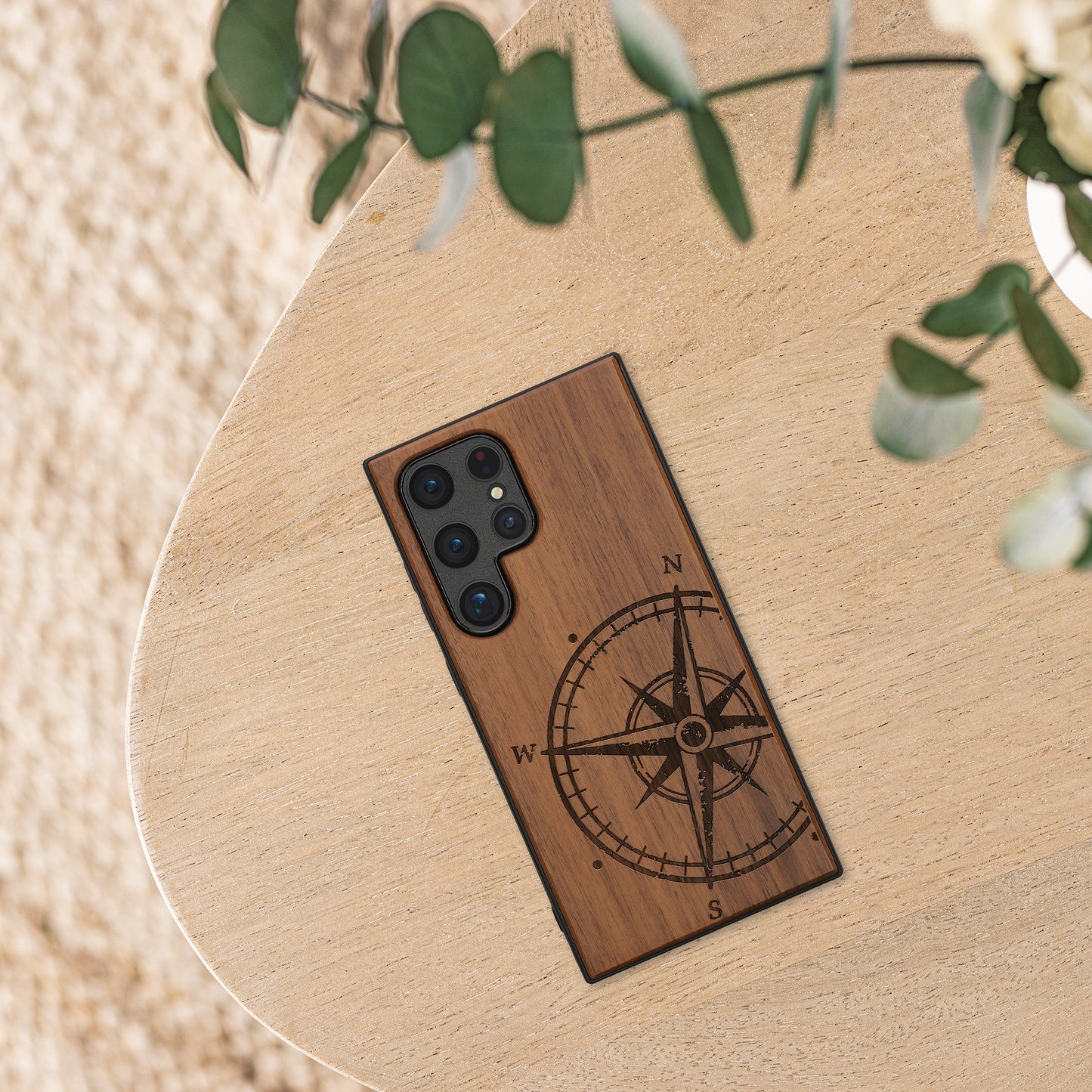 kwmobile Case Compatible with Samsung Galaxy S24 Ultra Phone Cover TPU Phone Case Compass Vintage