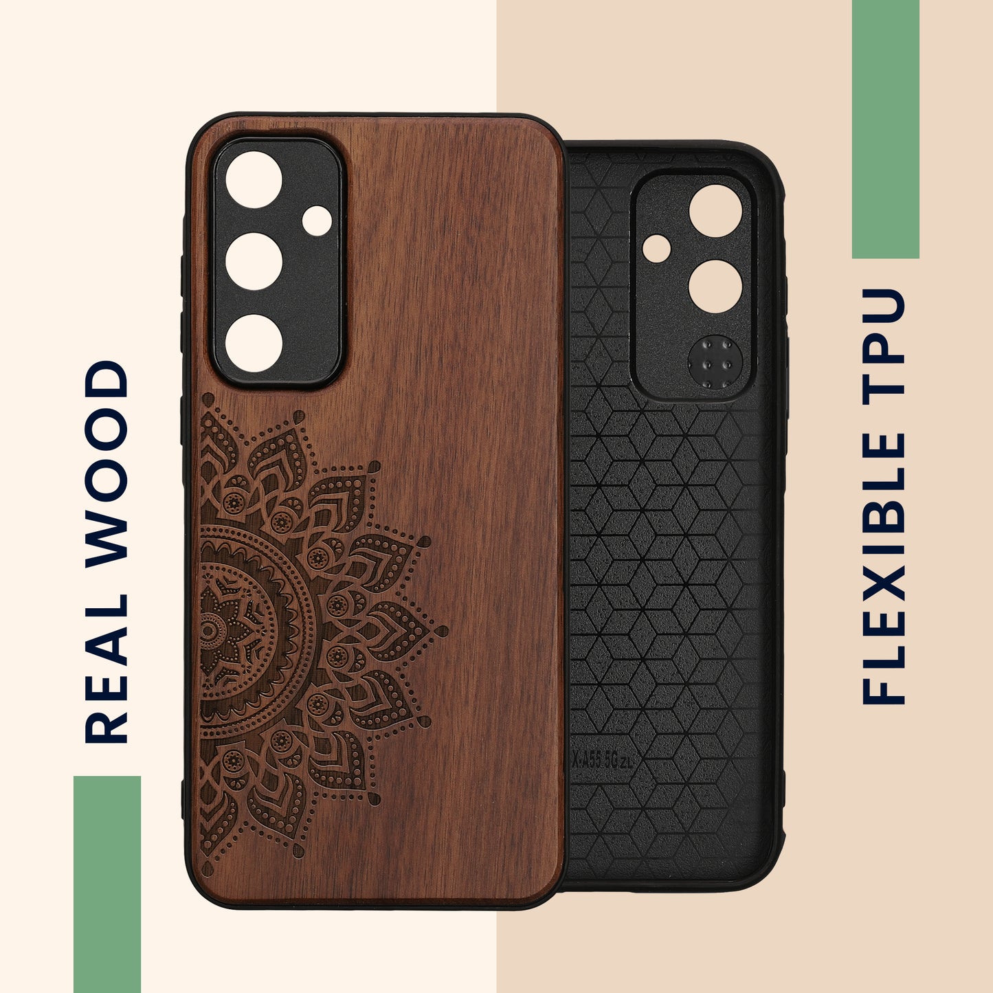 Wooden Case with TPU Bumper for Samsung Galaxy A55 5G Wood