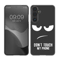 kwmobile Case kompatibel mit Samsung Galaxy A15 5G - Hülle Silikon transparent Don't touch my Phone Schwarz Transparent Schwarz  [dsg05]