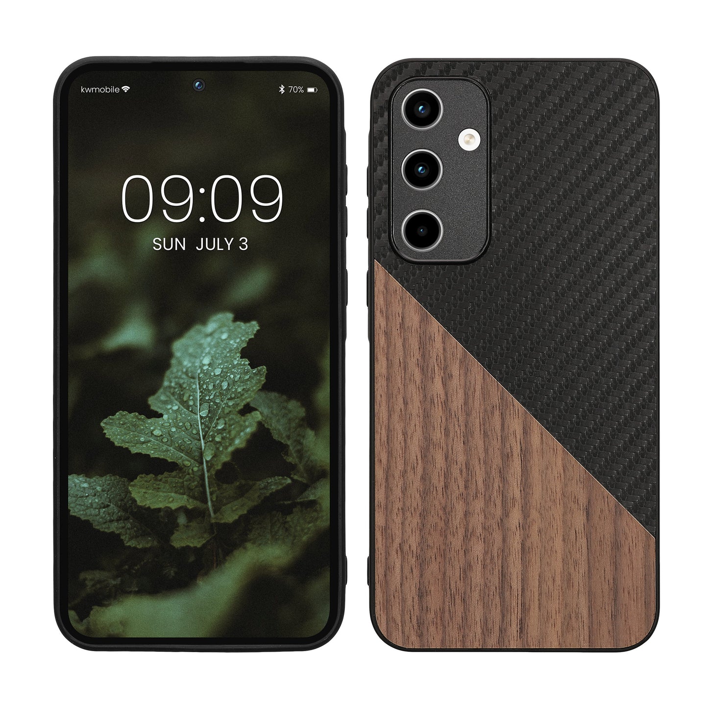 kwmobile Hülle kompatibel mit Samsung Galaxy A35 - Handyhülle - Handy Schutzhülle - Smartphone Cover - Dunkelbraun Schwarz Dunkelbraun  
