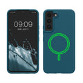 kwmobile Hülle kompatibel mit Samsung Galaxy S22 Hülle - magnetisches Silikon Case kompatibel mit MagSafe - Cover gummiert Petrol matt Petrol matt  