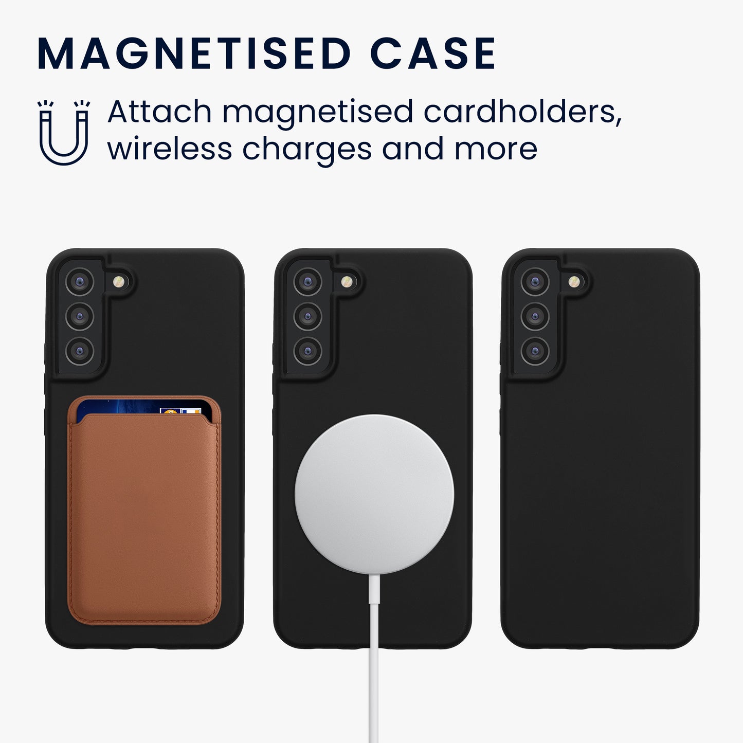 kwmobile Case Compatible with Samsung Galaxy S22 Plus - Magnetic Silicone Case Compatible with MagSafe - Rubberized Cover