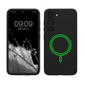 kwmobile Hülle kompatibel mit Samsung Galaxy S23 Hülle - magnetisches Silikon Case kompatibel mit MagSafe - Cover gummiert Schwarz Schwarz  
