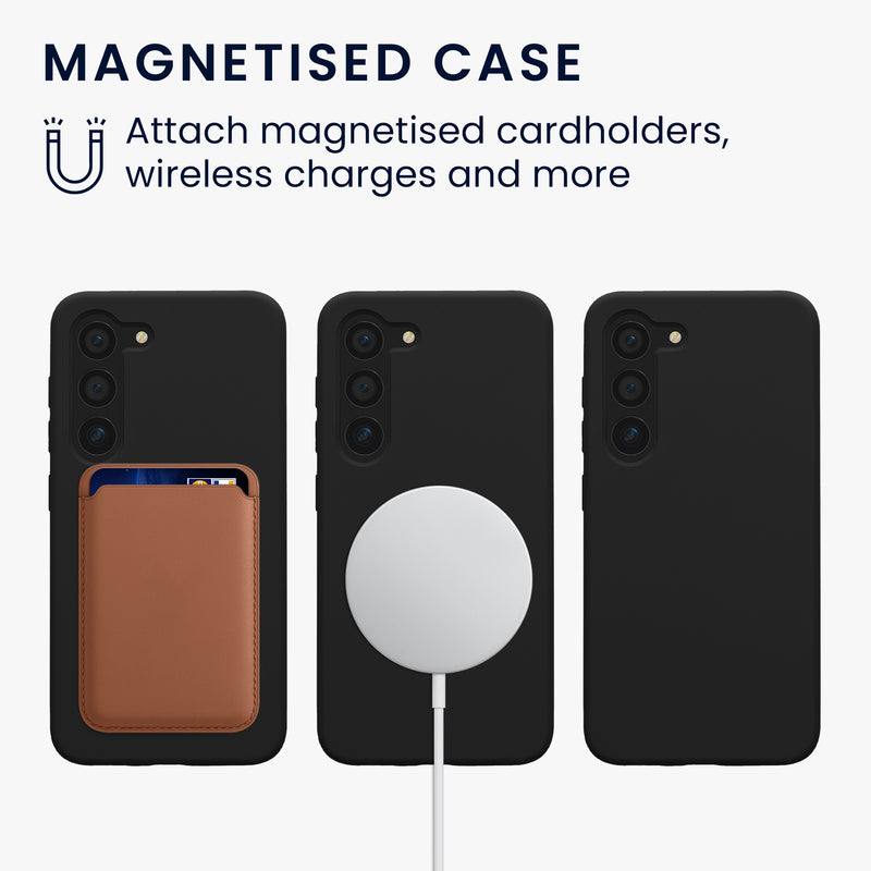 kwmobile Case Compatible with Samsung Galaxy S23 Cover Magnetic Silicone Case Compatible with MagSafe Rubberized