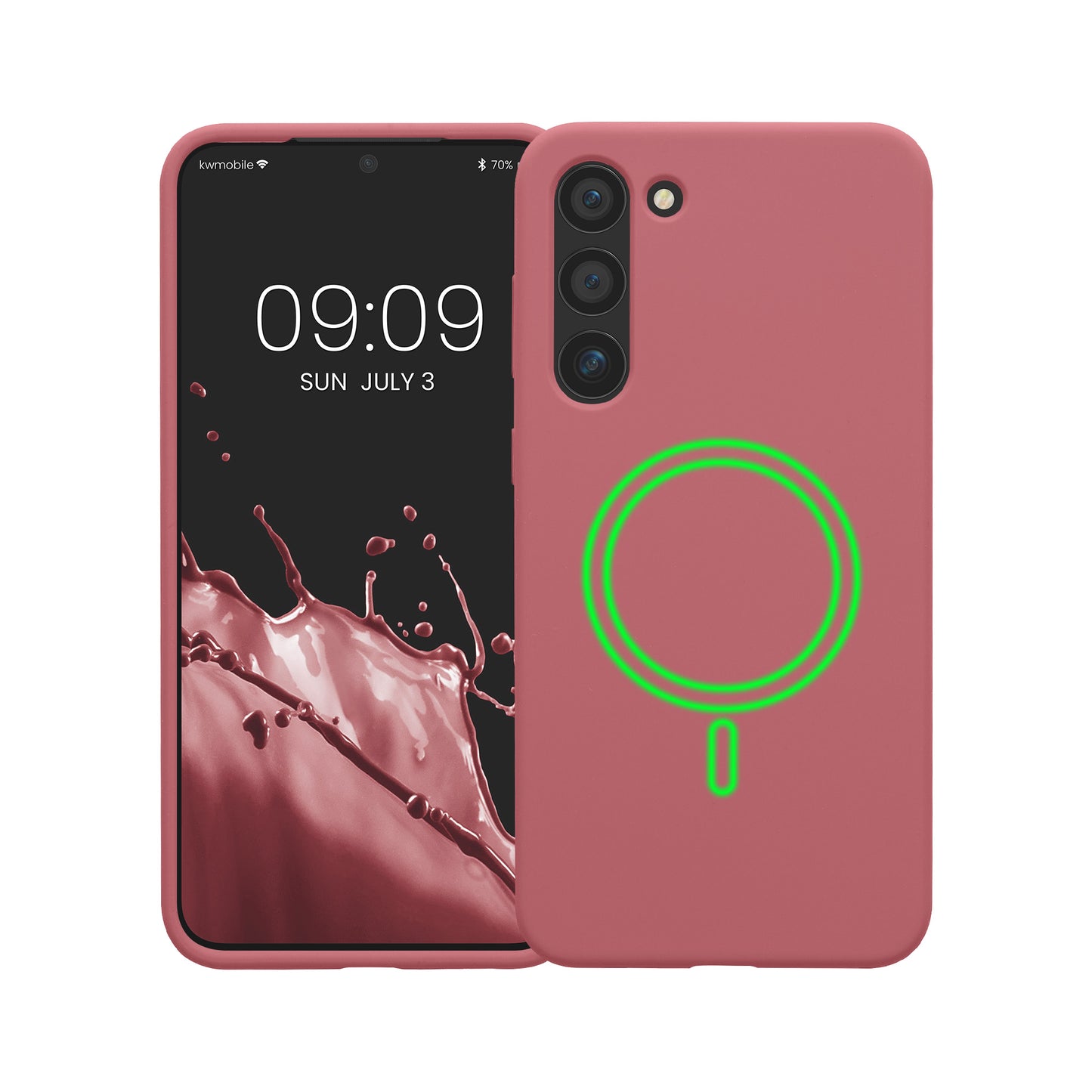 Magnetic Silicone Case for Samsung Galaxy S23 Plus Dark Rose
