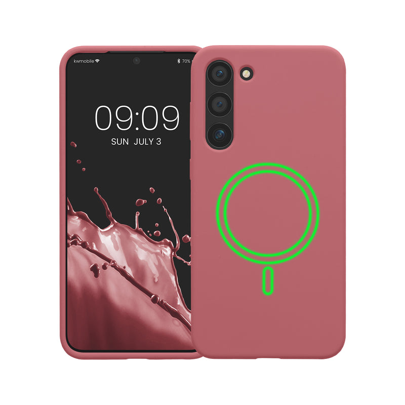 Magnetic Silicone Case for Samsung Galaxy S23 Plus Dark Rose