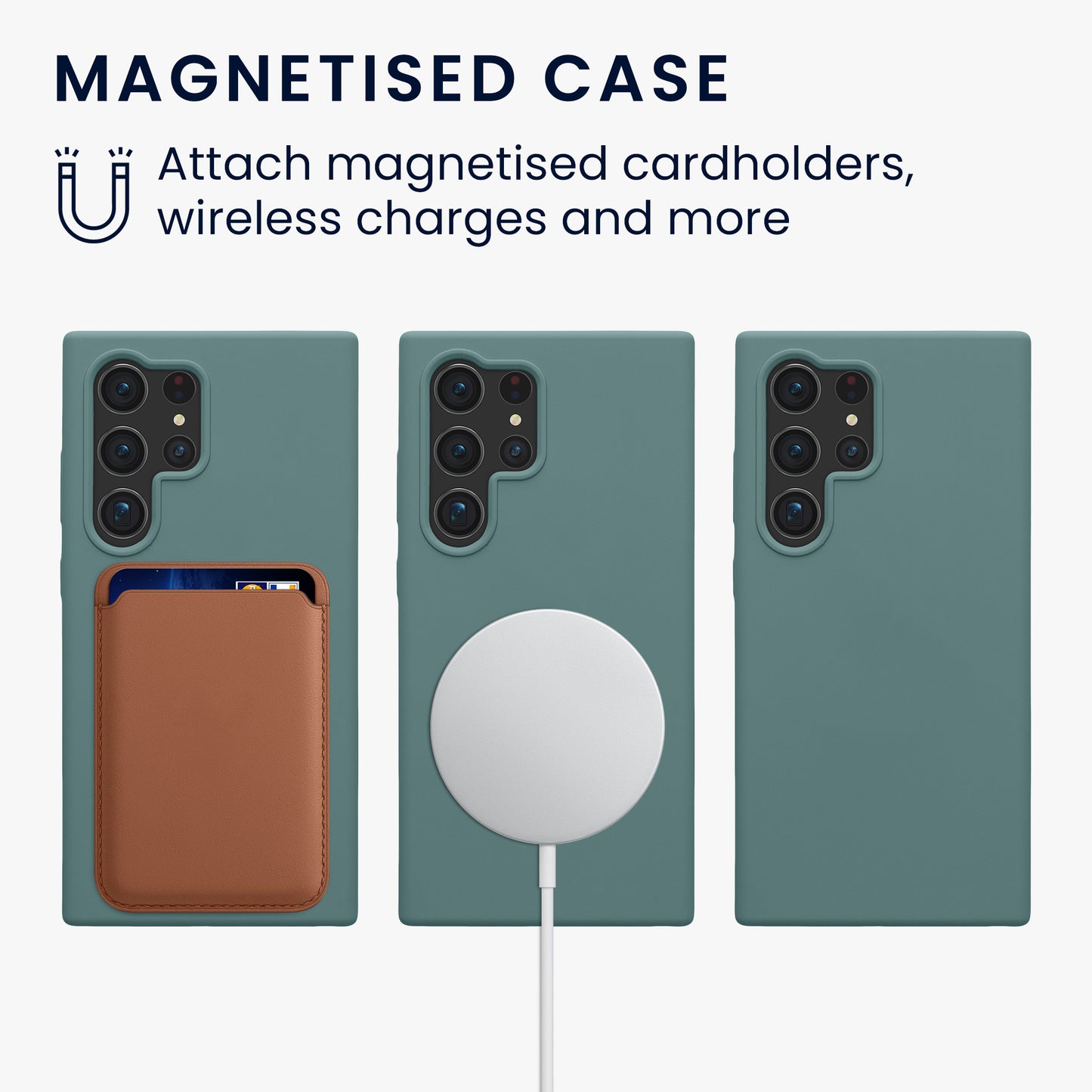 kwmobile Case Compatible with Samsung Galaxy S24 Ultra - Magnetic Silicone Case Compatible with MagSafe - Rubberized Cover