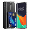 kwmobile Hülle kompatibel mit Samsung Galaxy S22 Plus Handyhülle - Kunststoff TPU Cover mit Kartenfach - Hartes Case - Schutzhülle in Transparent Transparent  
