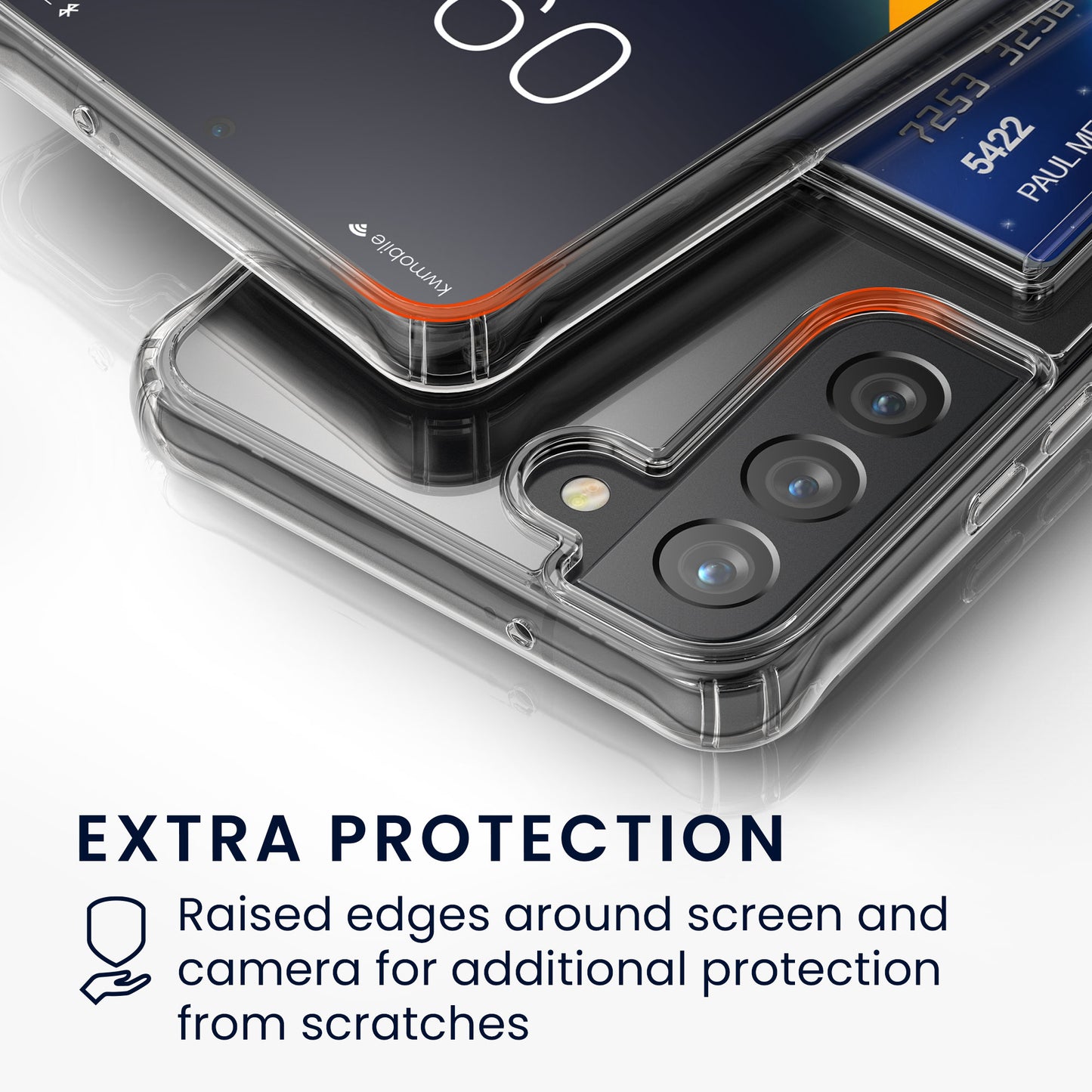 kwmobile Case Compatible with Samsung Galaxy S22 Plus - Phone Cover Plastic TPU Cover with Card Slot Hard Case Protective Cover